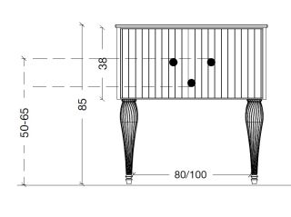 Тумба под раковину Armadi Art Vallessi Avangarde Canale 80см чёрный/золото 843-080-BG